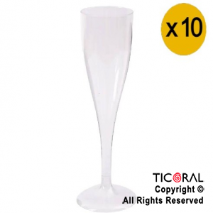 COPA CHAMPAGNE KV TRANSPARENTE BASE CRISTAL 130 CC X 10